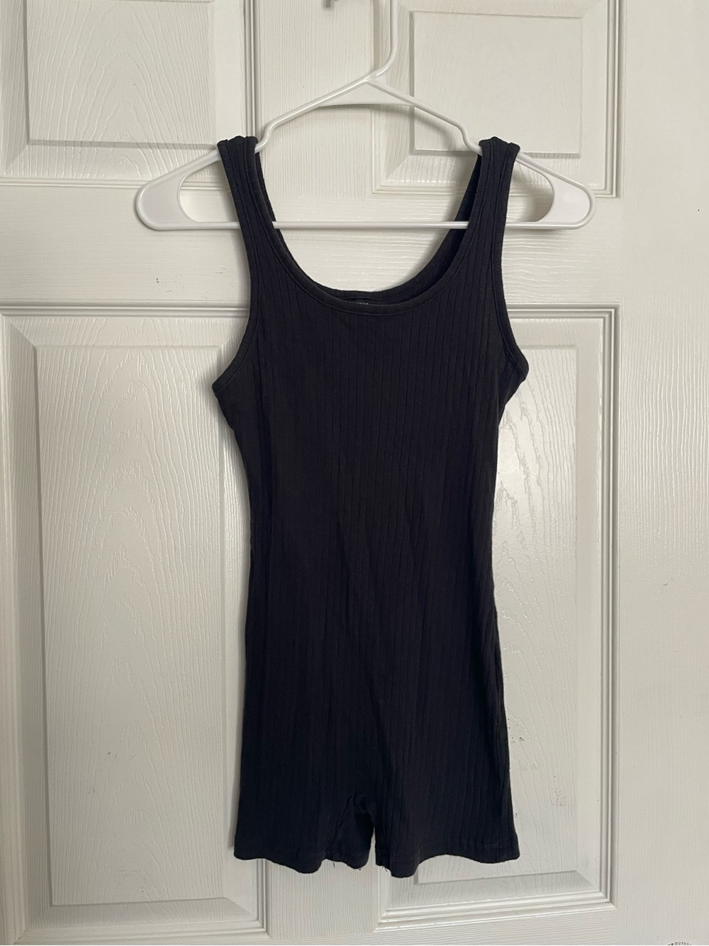 Shein Petite XS Black Ribbed Romper